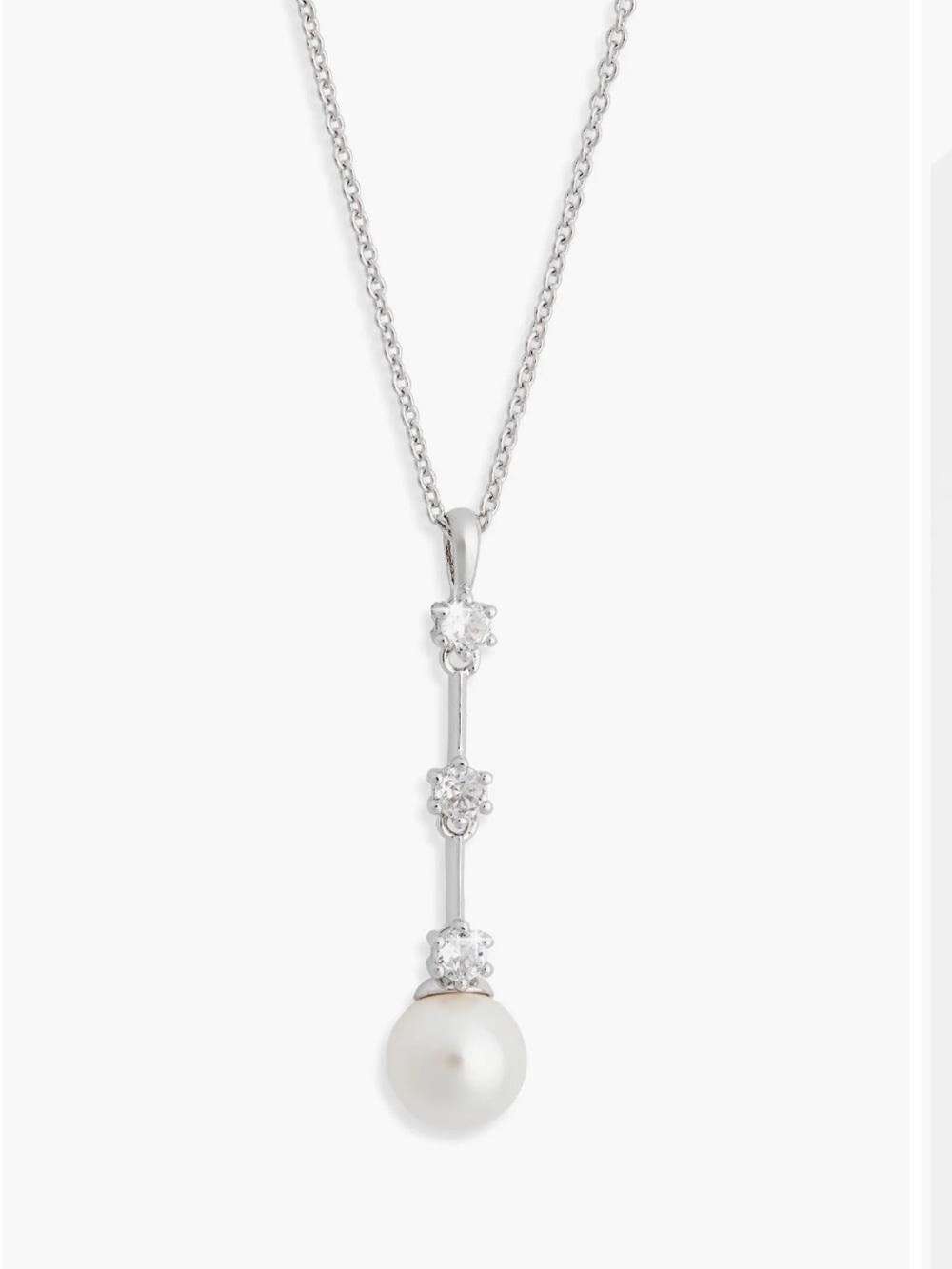 Nadri Olivia Faux Pearl Lariat Necklace